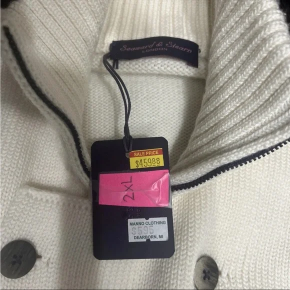 Elegant White Double-Breasted Zip-Up Sweater